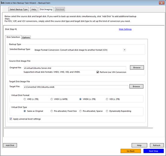 Virtual Disk Conversion VHDX, VHD, VMDK, VDI, & Physical